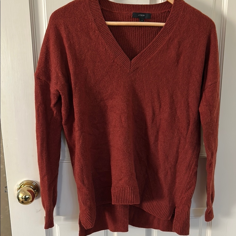 J. Crew Brown V-Neck Sweater Knit Casual